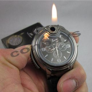 WL01 Black Quartz Wrist Watch Lighter Cigarette Cigar Retail Gift Box