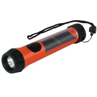 Hybrid Solar 40 Lumens LED Flashlight w Backup Orange