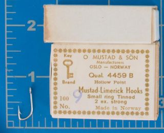 Mustad Limerick Hooks 4459 B EX Strong Size 9 Qty 200