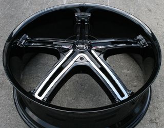 Metal FX9 22 Black Rims Wheels Lincoln MKS MKZ MKX