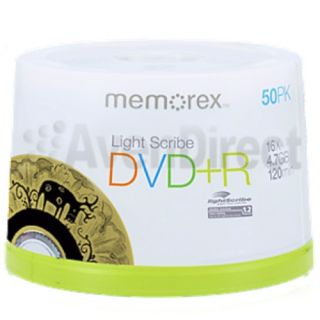 50 Memorex 16x Lightscribe DVD R Gold V 1 2 Blank Media Fast USPS