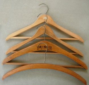 Lot 4 Wooden Suit, Coat Hangers Hardwood Vintage High Qual 1920s 1950s