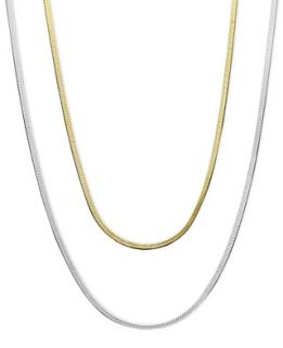 14k Gold and 14k White Gold Necklaces, 18 24 Flat Herringbone Chain