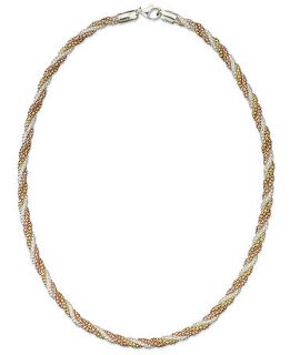Giani Bernini Tri Tone Necklace, 18 Twisted Popcorn Chain   Necklaces