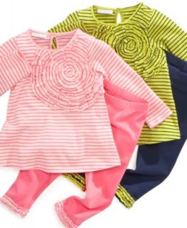 First Impressions Baby Set, Baby Girls Rosette Tunic and Leggings Set