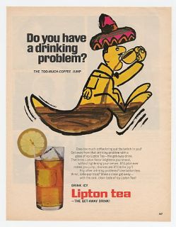 1968 Lipton Tea Drinking Problem Kangaroo Man Jump Ad
