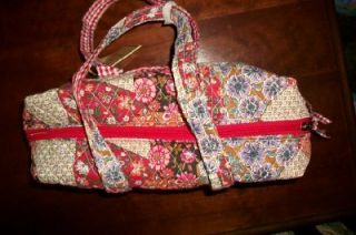 Lily Waters Soft Sided Large Quilted Floral Gingham Handbag Purse