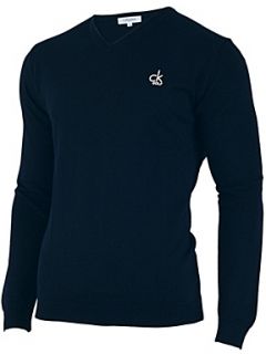 Calvin Klein Golf Merino v neck sweater Navy   House of Fraser