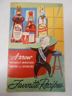 Arrow Liqueurs and Specialties Favorite Vintage Recipes Booklet