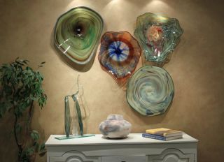 Holdman Studios Hand Blown Art Glass Platter The Eye of Sauron 2273