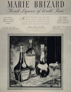 1934 Ad Marie Brizard Liqueurs Anisette Apry Menthe   ORIGINAL