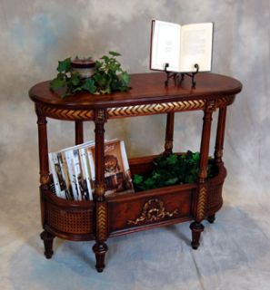 Living Room Ornate Magazine Stand Accent Table
