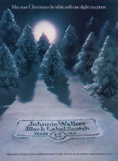 1976 Johnnie Walker Black Label ad ~ White ChristmasWith One Slight