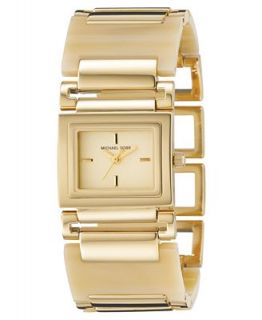Michael Kors Watch, Womens Gold tone Stainless Steel and Horn Acrylic