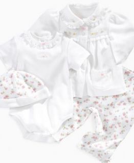Little Me Baby Set, Baby Girls Dainty Rose 4 Piece Bodysuit and Pants