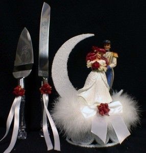 Little Mermaid Prince Disney Wedding Cake Topper Top Knife Server Set