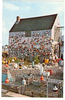 Lobster Pot Buoys Portsmouth NH Vintage Postcard