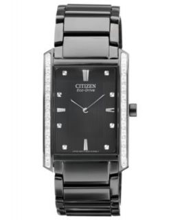 Citizen Watch, Mens Eco Drive Stiletto Black Ion Plated Stainless