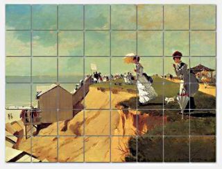 mural features the artwork Long Branch, New Jersey by Winslow Homer