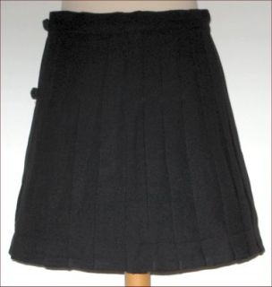 New 17 Ladies Plain Black Genuine Kilt Skirt 6
