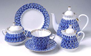 Lomonosov Porcelain Tea Set Forget Me not 21pc