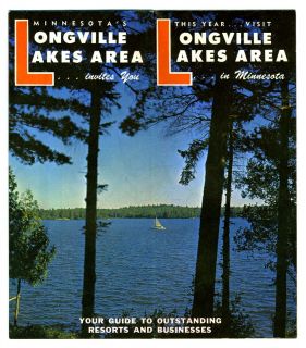 Longville Lakes Area Brochure and Map Minnesota 1964