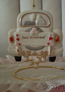 Lenox Wedding Car Just Married Bride Groom Ornament