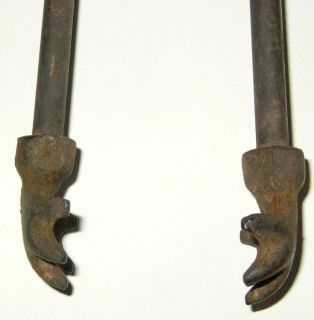 Iron Fireplace Poker Log Tongs Claw HANDS Fingers Grabber Tool Vintage