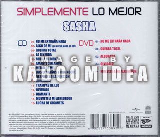 CD + DVD SASHA SOKOL Simplemente Lo Mejor NEW Mexican Edition Exitos