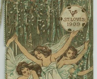 1909 St Louis MO VP Veiled Prophet Die Cut Souvenir Ball Dance Program