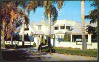 Lou Costello Home Sherman Oaks CA Postcard 1950s
