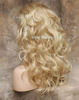 Blonde Mix 3 4 Wig Fall Hairpiece Long Wavy