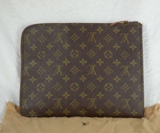MPRS Auth Louis Vuitton Leather Document Case 30x23cm