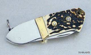 Knife Stag New Custom Bob Loveless Moriya Swiss Army Handmade Necklace
