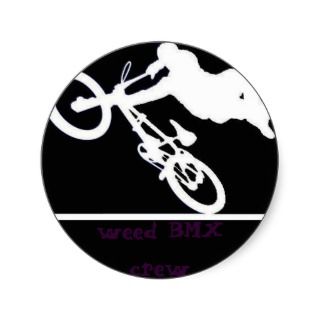 bmx logo, weed BMX crew Stickers