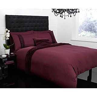 Pied a Terre Ruffles bed linen in burgundy   House of Fraser