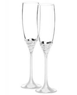 Martha Stewart Collection Toasting Flutes, Set of 2 Trousseau Silver