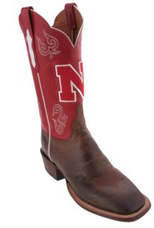 Lucchese Tan University of Nebraska Cowboy Boots Womens