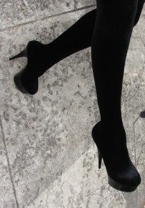 Lucious Velvet Thigh High Boots Over The Knee Womens Platform Stiletto