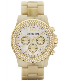 Michael Kors Watch, Womens Chronograph Madison Horn Acetate and