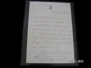 Personal and Signed Letter from Louis Jourdan 1993