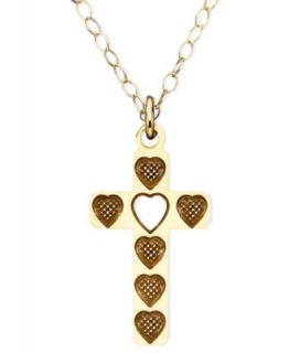 Childrens 14k White Gold Pendant, Diamond Accent Cross   Necklaces