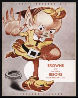 1946 Cleveland Browns vs Buffalo Bills Bisons Program