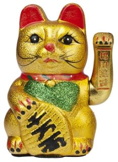 Maneki Neko Waving Moving Arm Ceramic Lucky Cat