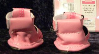 New Lulu Lu Lu Pink Leather Dog Shoes Sandals Small S