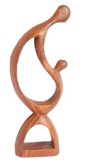 Loving Family Wood Statue Abstract Sculpture Africa Art