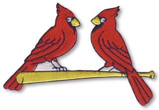 ST. LOUIS CARDINALS TEAM RED BIRDS ON BAT LOGO SLEEVE PATCH JERSEY MLB