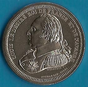 Louis XVIII French King Superb Portrait Medal Issue by The Monnaie of