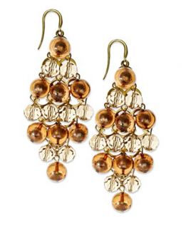 Alfani Earrings, Gold Tone Beaded Chandelier Earrings