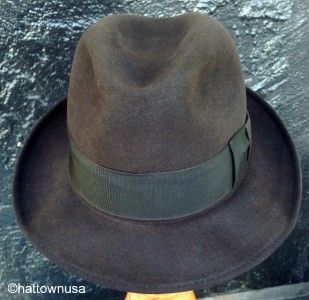 Felt Short Stingy Brim Fedora Hat Dark Brown Lynbrook New York